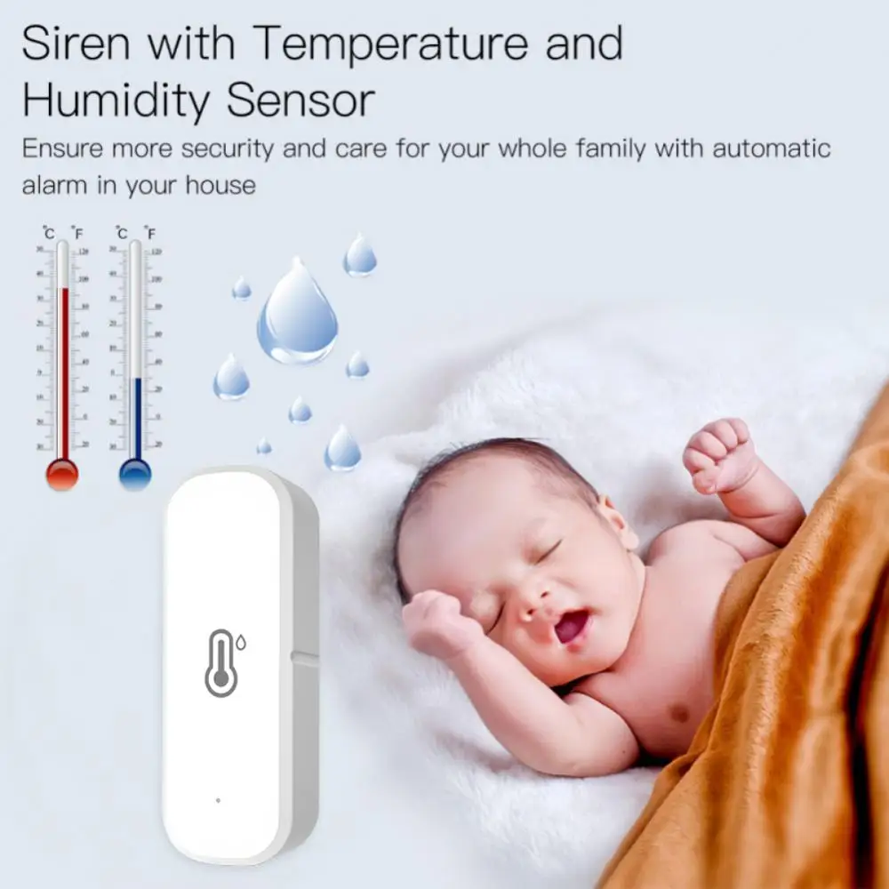 Aubess Tuya Zigbee / wifi Capteur de température et d’humidité Thermomètre  connecté à domicile Compatible avec Smart Life Alexa Google Assistant