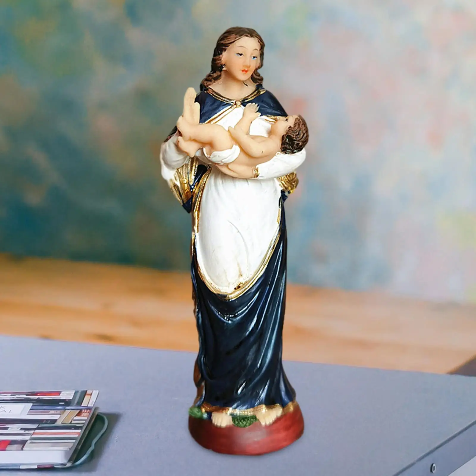Religious Figurine Collectible Figurine Resin Crafts Decorative Religious Figure Standing Statue for Living Room/ Home Office