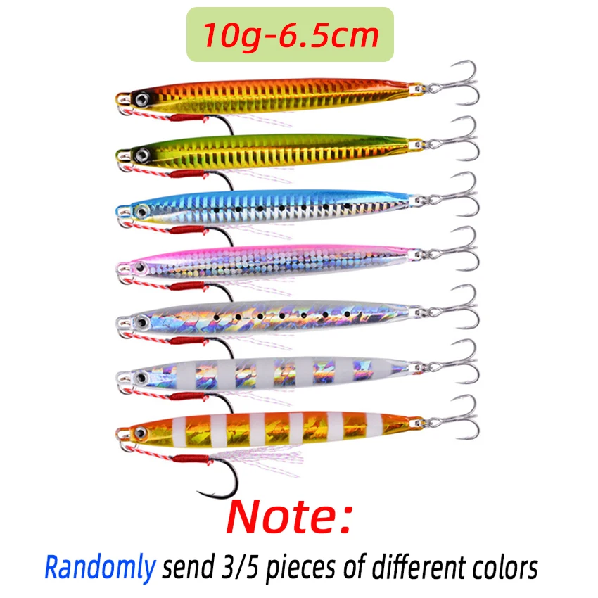 3/5pcs Super Long Metal Casting Jigs Fishing Lures 7G-60G Shore Cast Jigging Pesca Spoon Jig Sea Saltwater Fishing Lure Tackle
