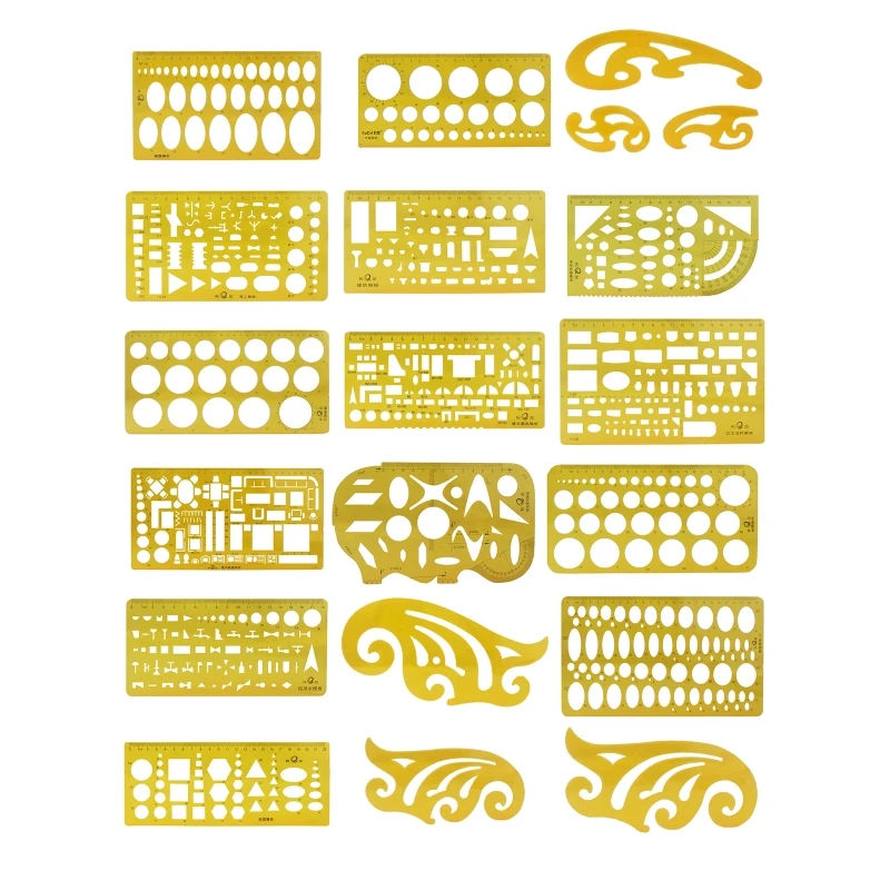 Drawing Templates Plastic Rulers Multi-Function Measuring Rulers French Curve Ruler Geometric Drawings Templates