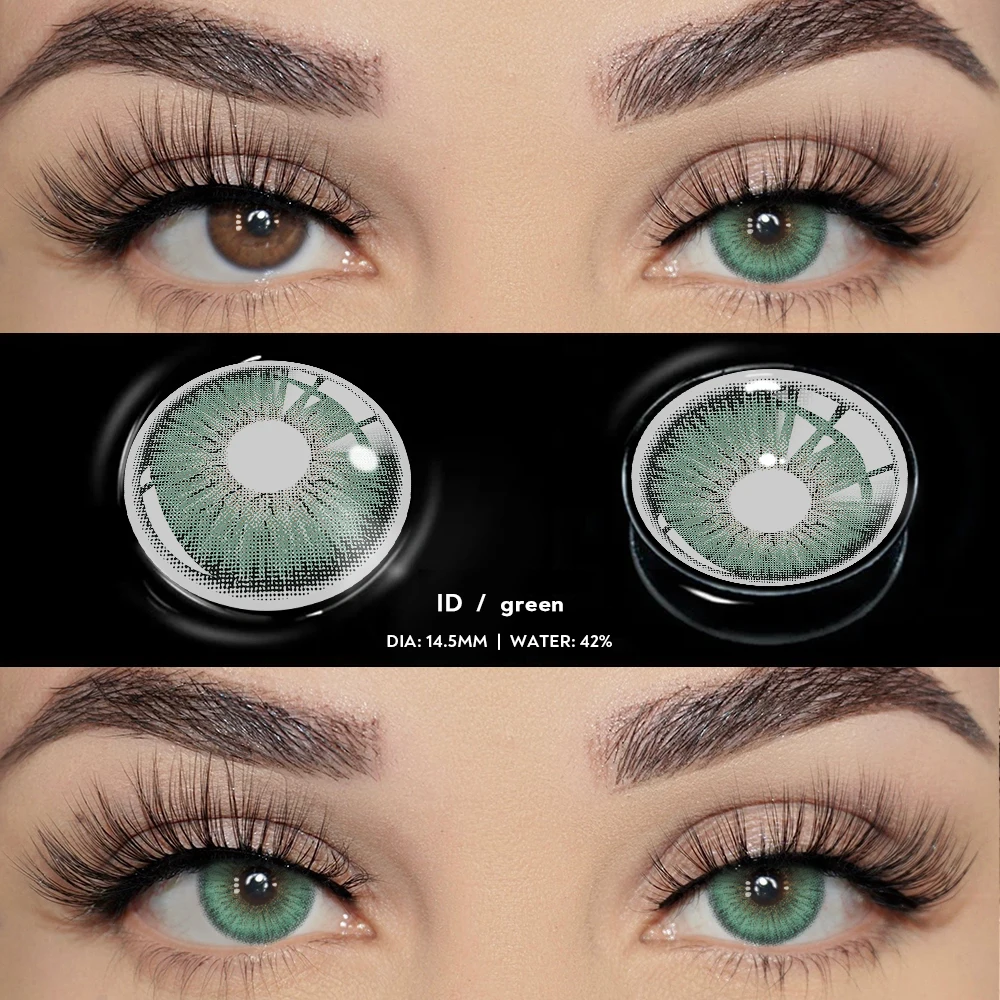 Natural Beauty Green & Gray Contact Lenses