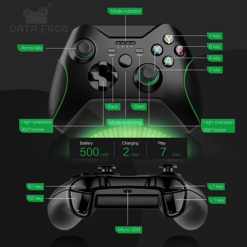 Data Frog-2.4G   е Ʈ ̽ƽ, Xbox One Ʈѷ PS3 ȵ̵ Ʈ  Win7/8/10 PC  е 