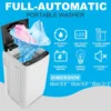 Portable Washing Machine 17.8Lbs Portable Washer Machine 2.4Cu.ft Compact Laundry Washer and Dryer Combo with Drain Pump 2