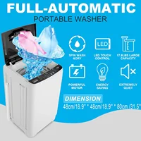Portable Washing Machine 17.8Lbs Portable Washer Machine 2.4Cu.ft Compact Laundry Washer and Dryer Combo with Drain Pump 2