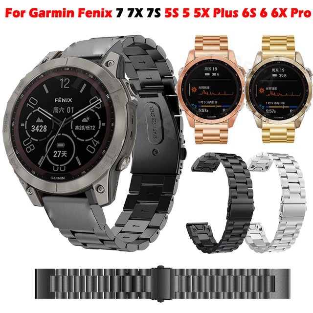 For Garmin Fenix 5X / 5x Plus Strap Stainless Steel Watch Band Quick  Release