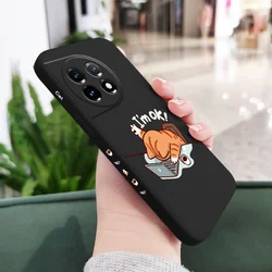 Working Cats Liquid Silicone Phone Case - Durable & Stylish Protection for OnePlus 12 5G (Black)