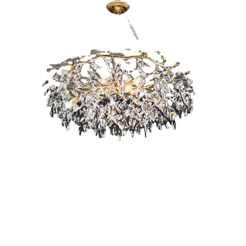 

Candelabro nórdico LED de cristal para sala de estar, hotel, restaurante, iluminaciónCD