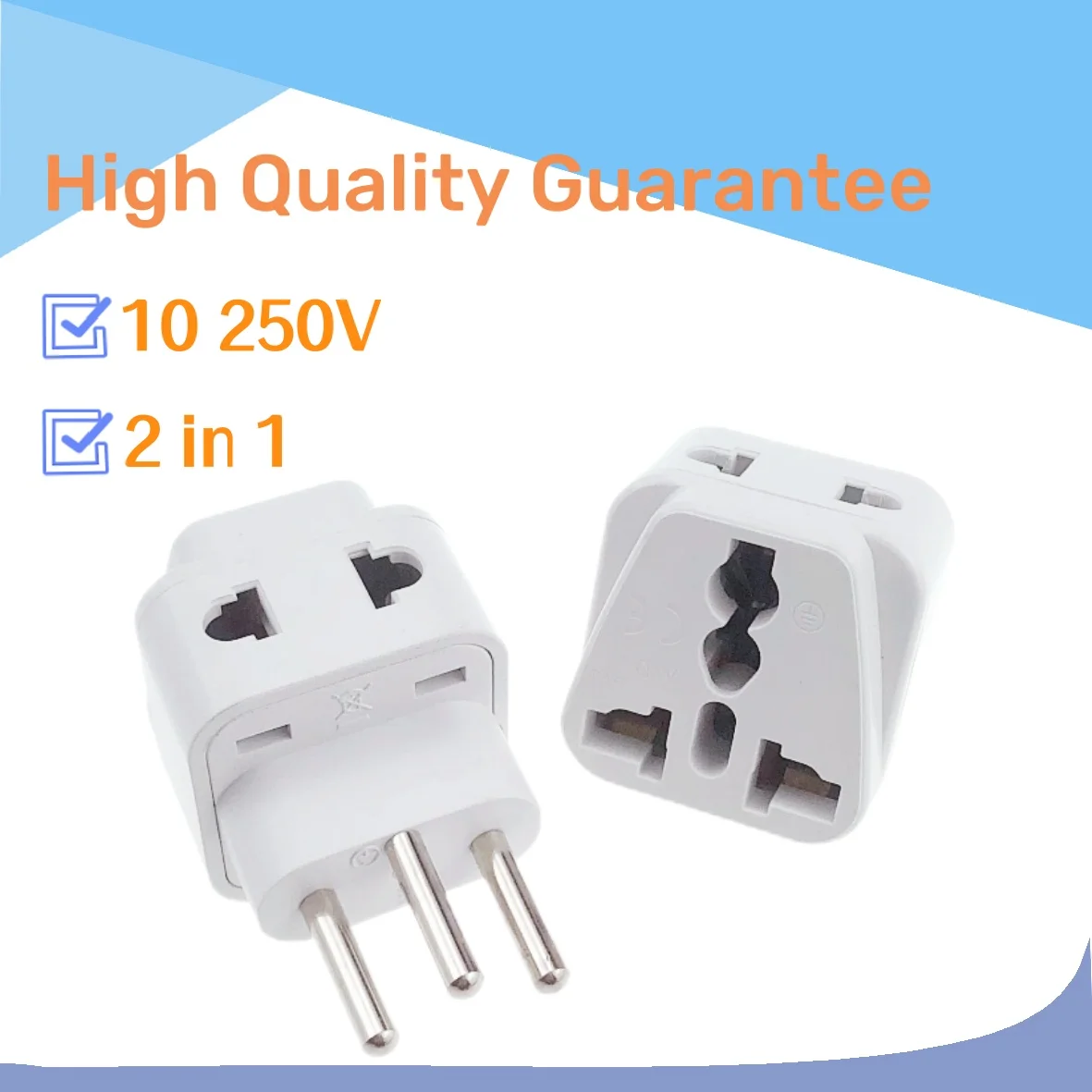 3pin Brazil AC Power Plug UK/US/EU To Brazil Brasil Socket Travel Power Adapter Plug 3 Pin Converter Type N 2 in 1 plug adapter