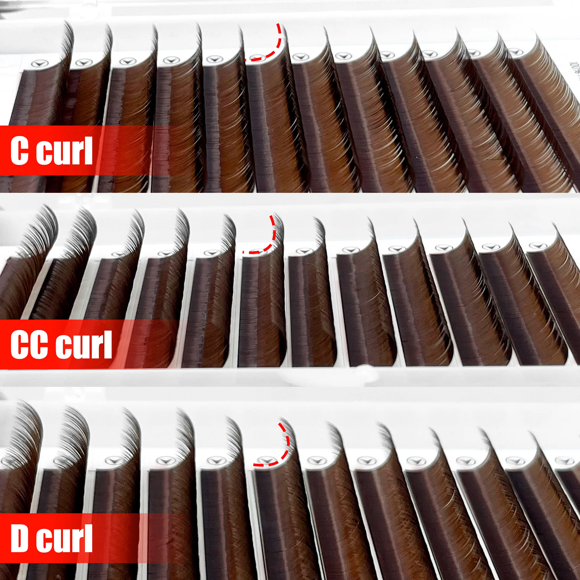 ملحقات رموش كلاسيكية من Abonnie باللون البني الفات...