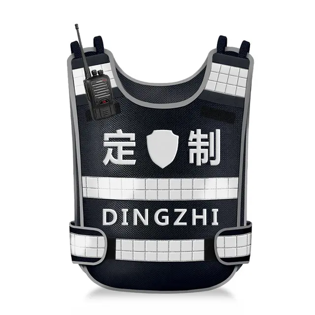 Custom Black Reflective Traffic Control Vest
