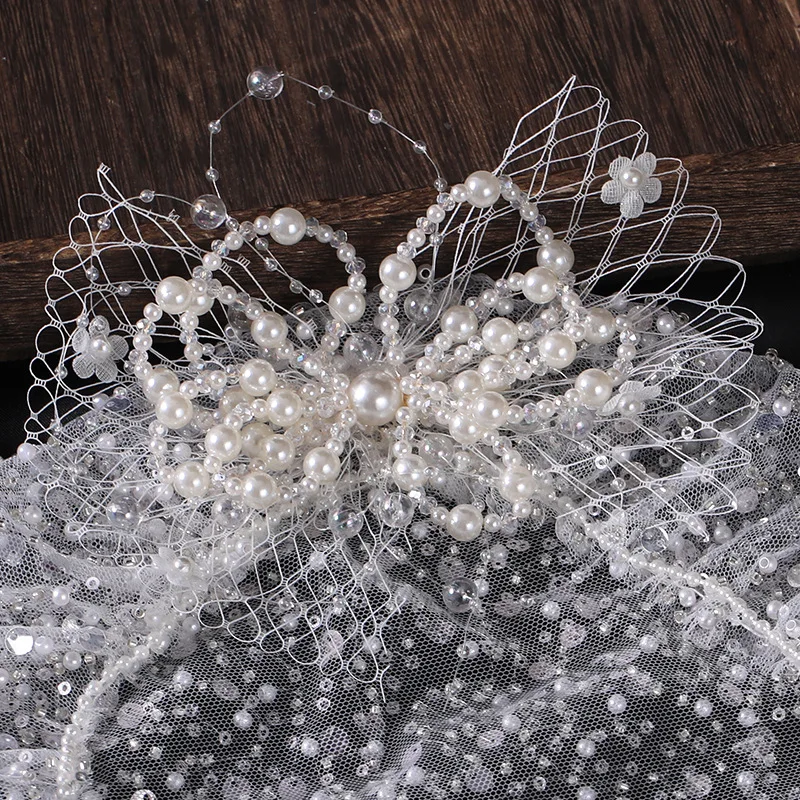 French Sequined Gentle Wedding Hat Headdress Tea Party Hat Fascinator Bride Hair Ornament Wedding Hair Accessories