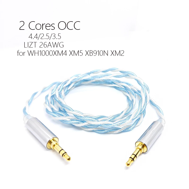 Wh1000Xm4 Xm5 Xb910N Xm2 Ch710N Cavo Da 3.5 A 3.5 Lizt 2 Core Auricolari Argento Placcato Aggiornamento Occ 4.4Mm Balance 2.5 3.5