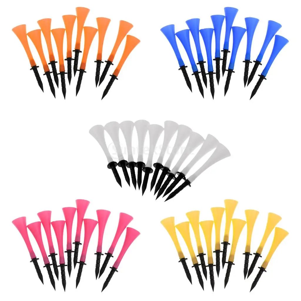 

10 Pieces 83mm Height Rubber Golf Tees Golfer Training