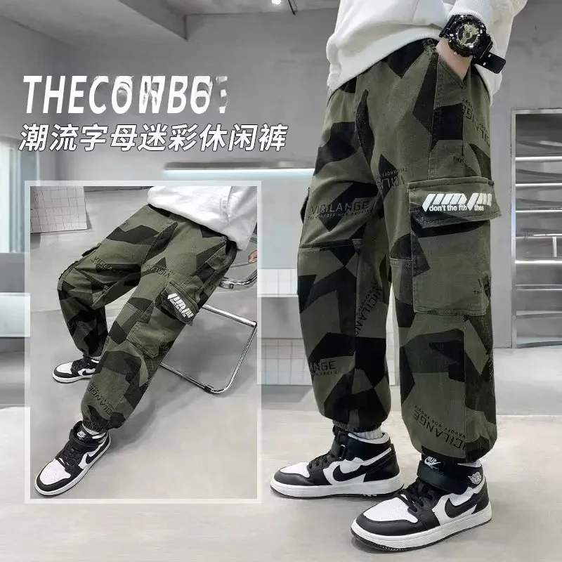 

Spring Pants for Boys Cargo Pants Camouflage Kids Clothes 4 5 6 7 8 9 10 11 12 13 14 15 Year Summer Boys Clothes