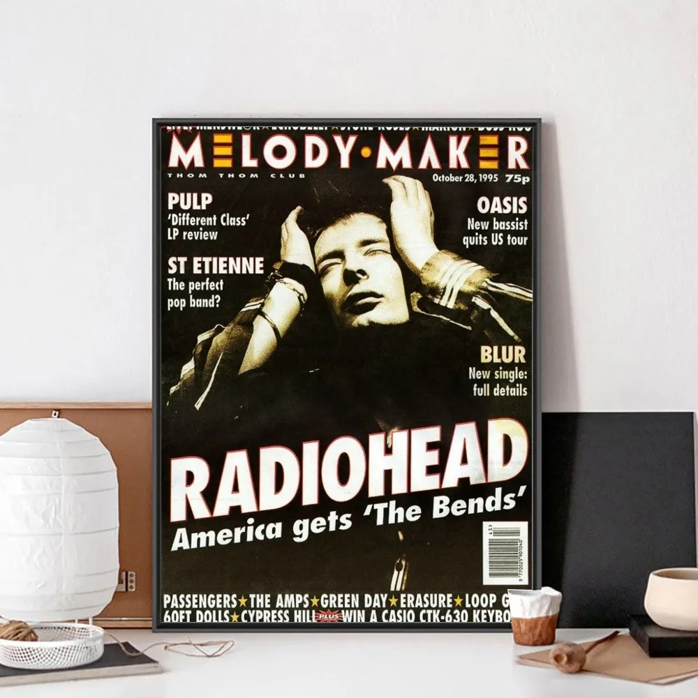 Vintage Posters Poster Prints Vintage Rock Band Characters Radiohead Poster No Framed Poster Bar Paper Vintage Wall Painting Bedroom Study Stickers