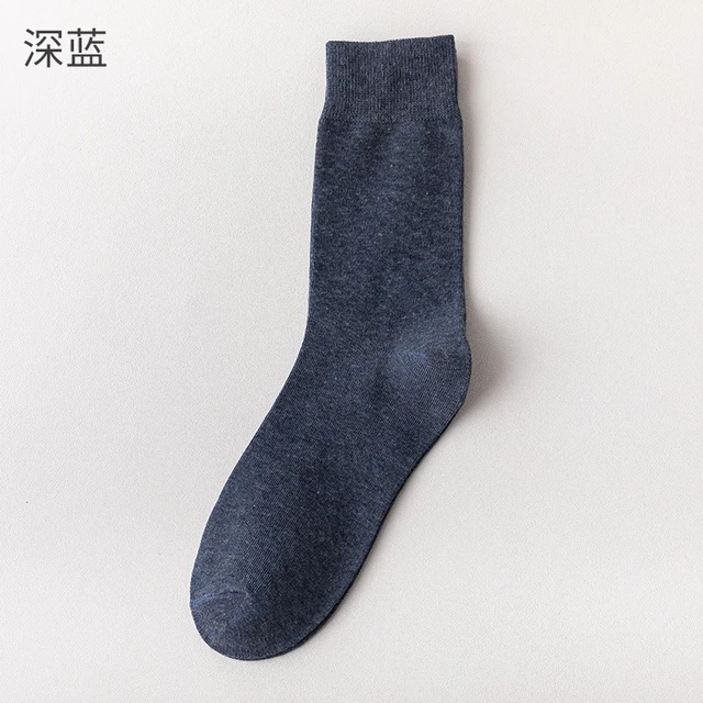 10 Pairs/Lot New Men's Cotton Socks Autumn Winter Business Breathable Male Crew Dress Socks Meias Colorful Fashion Happy Sox Hot 10 pairs of blue