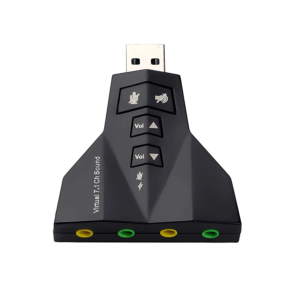 휴대용 3D 외부 Usb 오디오 사운드 카드, 디지털 듀얼 가상 7.1 채널 USB 2.0 오디오 어댑터 pc용 더블 사운드 카드