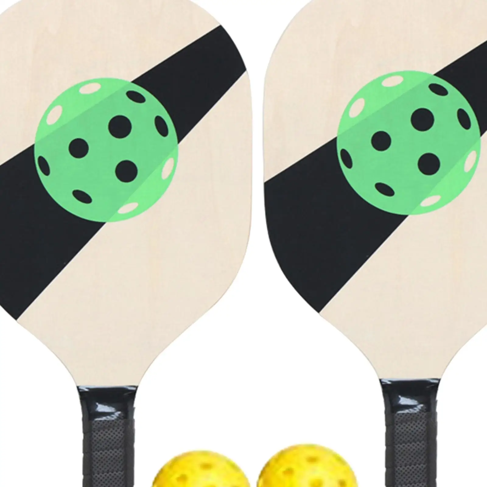 Wooden Pickleball Paddles Set Beginner Racket 40cm Long 19cm Wide for Families