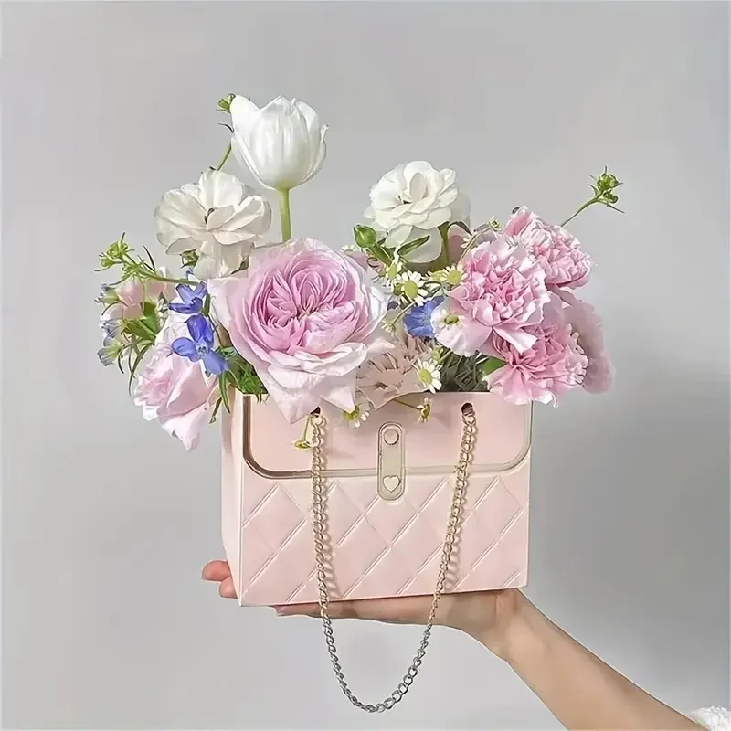 Flower Paper Gift Bags Bouquet Tote Bags Flower Packaging Box Birthday Bouquet Tote Valentine's Day Gift