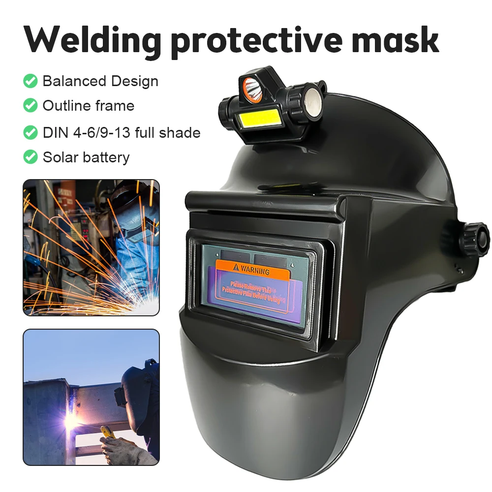 

PC Welding Masks Automatic Dimming Large View Automatic Variable Light Adjustment Welding Facemask Welding Helmet