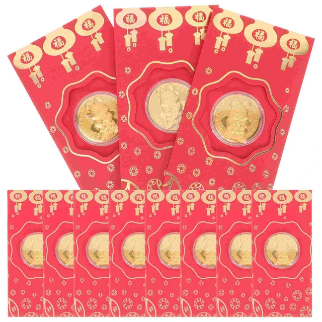 2023 Dragon & Feng Pattern Gift Envelopes - Hot Stamping Red