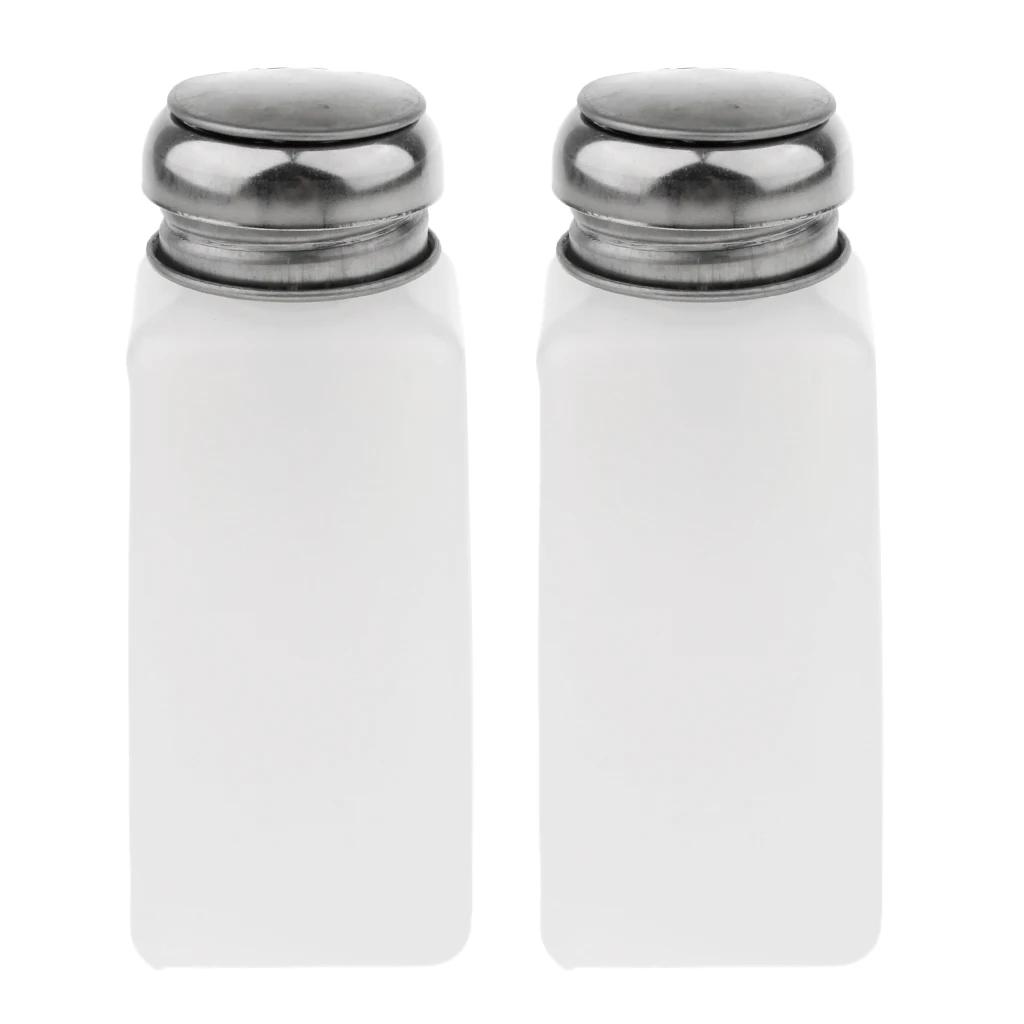 2 Pieces Stainless Steel with Antistatic Palstic Push Down Press Pump Bottle