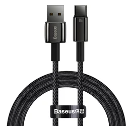 Baseus 100W USB-C Fast Charging Cable - High-Speed Charger & Data Cord - 2m (Black)