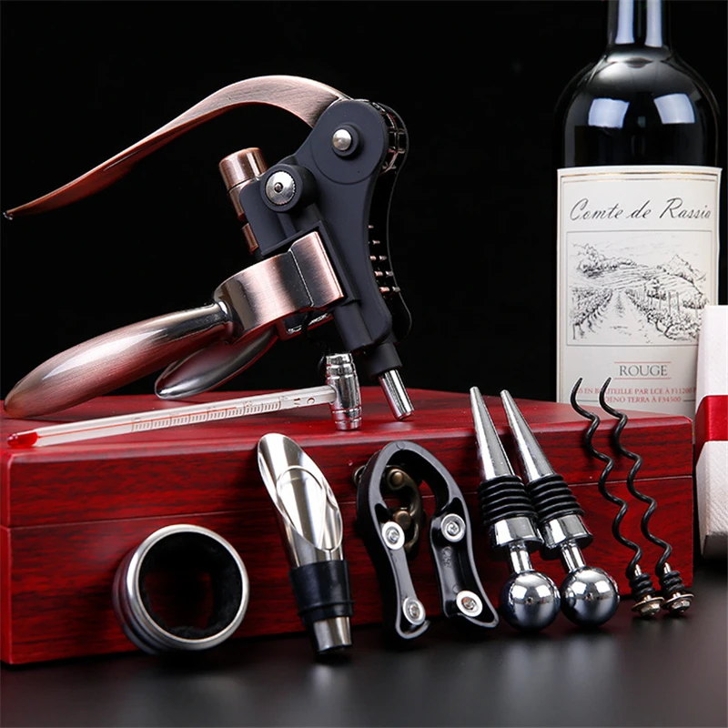 

Zinc Alloy Rabbit Shape Red Wine Opener Tool Set Cork Bottle Opener Kit Professional Corkscrew Pourer Set Gift Box Set