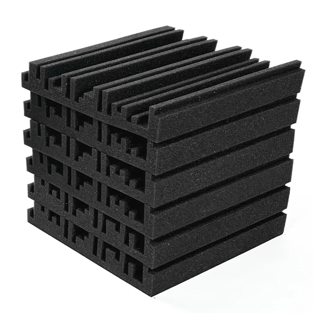 Studio Acoustic Foam Panels soundproof foam acoustic diffuser panels Soundproof Sponge Diffusers Drum Room Absorption Treatment Wall Sound Foam Pads with Tapes 12/24Pcs