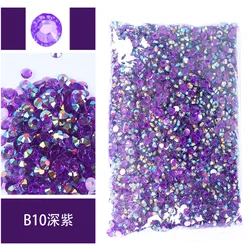 Vibrant Jelly AB Color FlatBack Resin Rhinestones for Nail Art and Garment Embellishment (Tm- Amethyst AB)