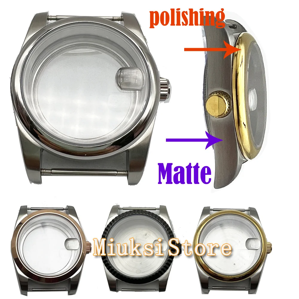 

36mm/40mm Silver gold Black Brushed Watch Case For NH35 NH36 DG2813/3804 Miyota 8215 821A ETA 2836,ETA2824 PT5000 Movement