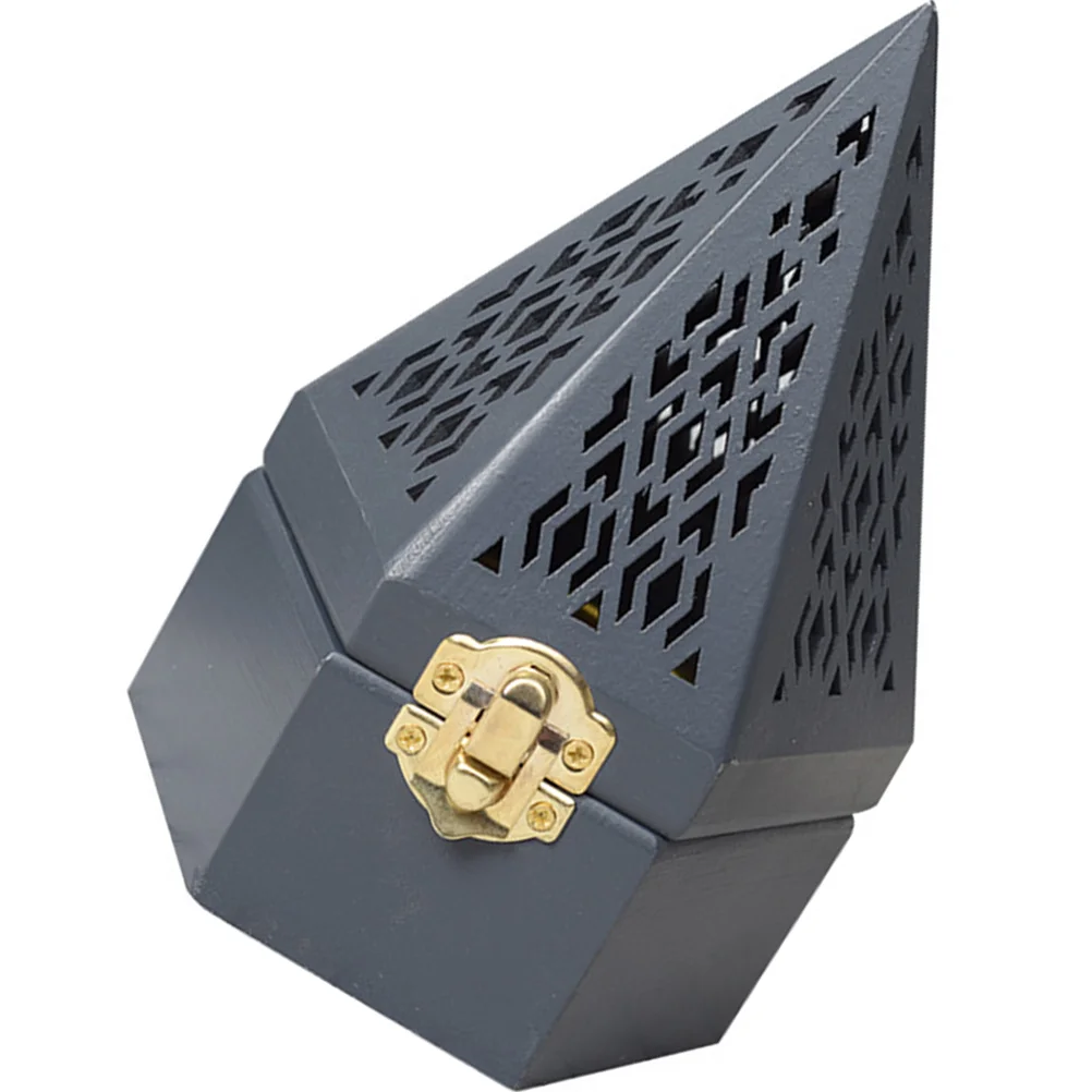

Pyramid Incense Burner Meditation Room Decor Censer Decors Home Holders Decorate Decoration for Bedroom Hollow Wooden Ornament