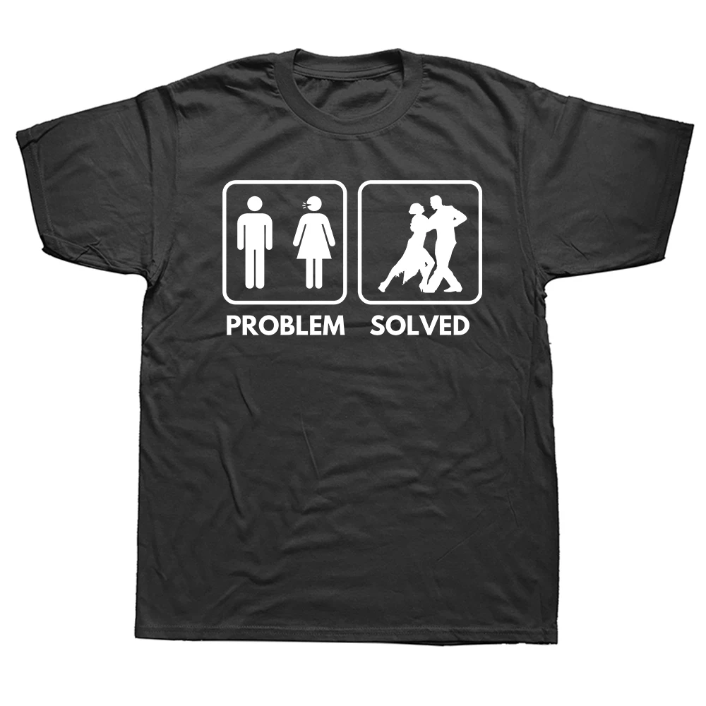 Lustige T-Shirts mit der Aufschrift „Salsa Problem Gelöst“ für Männer und Frauen, aus reiner Baumwolle, humorvolle Streetwear, Kurzarm, Unisex, lockere Kleidung