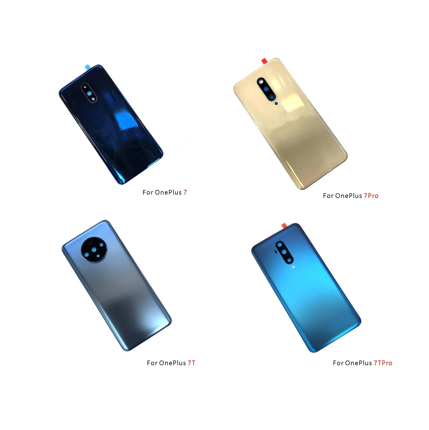 phone back cover glass battery cover glass phone back cover phone camera lens camera lens cover For Oneplus 7 7Pro 1+ 7T 7TPro Battery Back Cover Housing Rear Door Case Replace Battery Cover Camera Lens