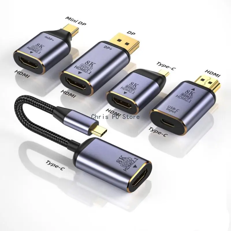 

H8WA USB C Mini в HDMI-совместимый преобразователь 8K при 60 Гц для ТВ-компьютера