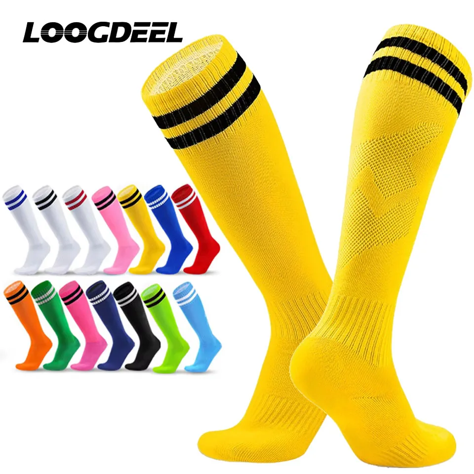 Loogdeel Football Socks Anti Slip Wear-resistant Professional Sports Socks Child Adult Athletes Over Knee High Tube Soccer Socks 1