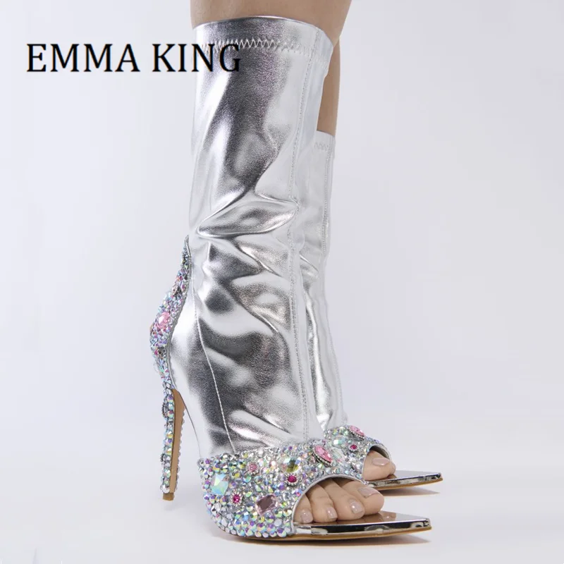 INC Womens Silver Embellished Cindy Pointy Toe Stiletto Dress Heeled Mules Shoes M