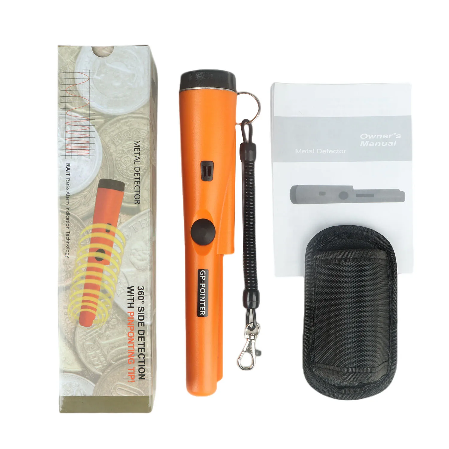 Handheld PinPointer Wand,360°Serch Treasure Pinpoint Finder Probe with Holster High Sensitivity for Gold Coin Silver Jewelry 2