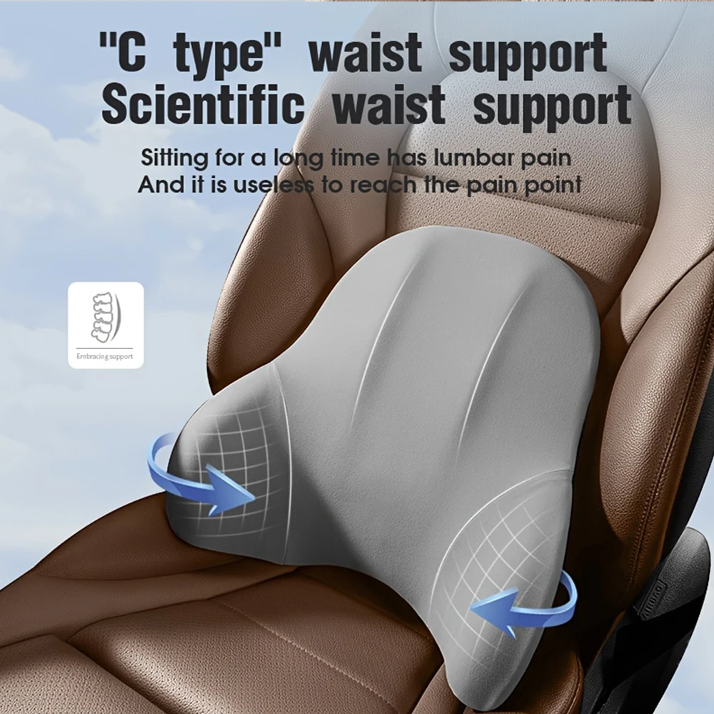 Car Lumbar Support Cushion Backrest Car Seat Deerskin Velvet Lumbar Neck  Pillow Headrest Interior Accessories - AliExpress