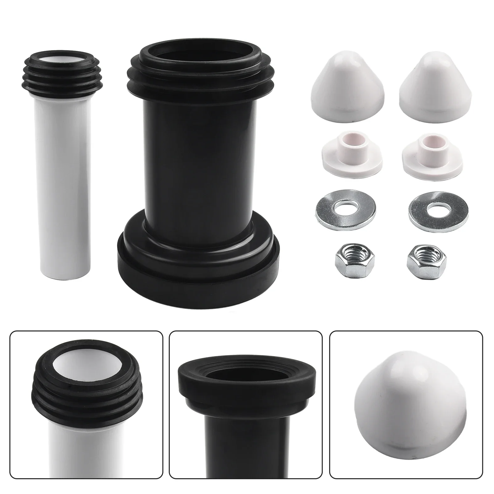 For Geberit Duofix Wall Hung WC Frame Pan Connection Pipe PE/PP Material And Satin Chrome Cover (152 426 46 1)