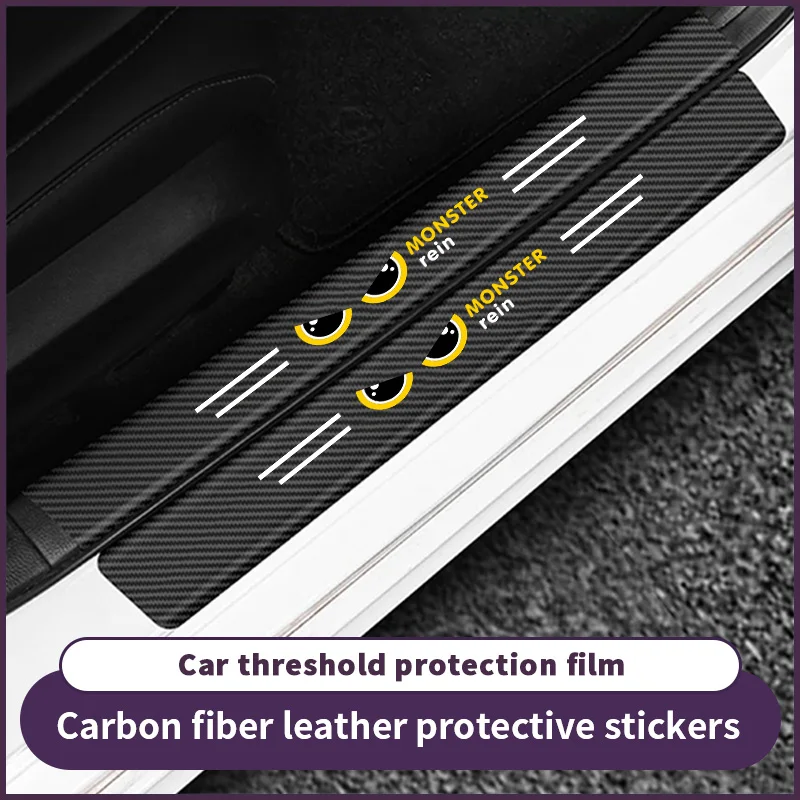 Enhanced Car Door Sill and Trunk Protection Sticker with Devil's Eye Design