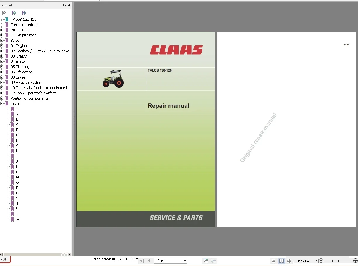 

Claas Agricultural Manuals 35.38GB Full Collection Updated 05.2022 PDF DVD
