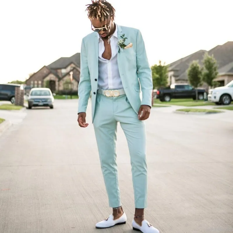 

New Men's Suit 2 Pieces Slim Formal Solid Fit Business Wedding Bridesman Banquet Dress Jacket With Pants