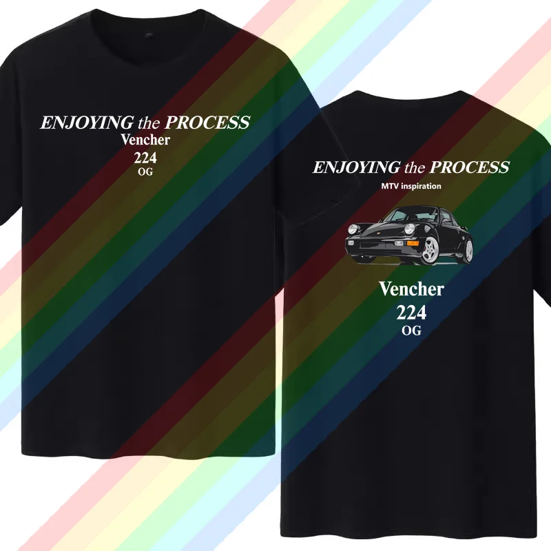 

Мужская хлопковая футболка с коротким рукавом, черная футболка в стиле хип-хоп с принтом суперкар, лето 2024