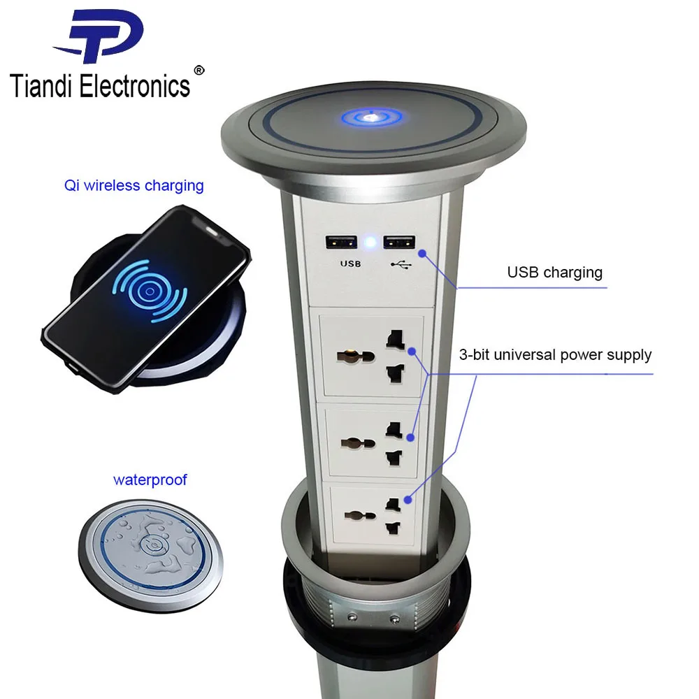 USB-розетка с беспроводной зарядкой для дома и офиса переходник вилкой Стандарта