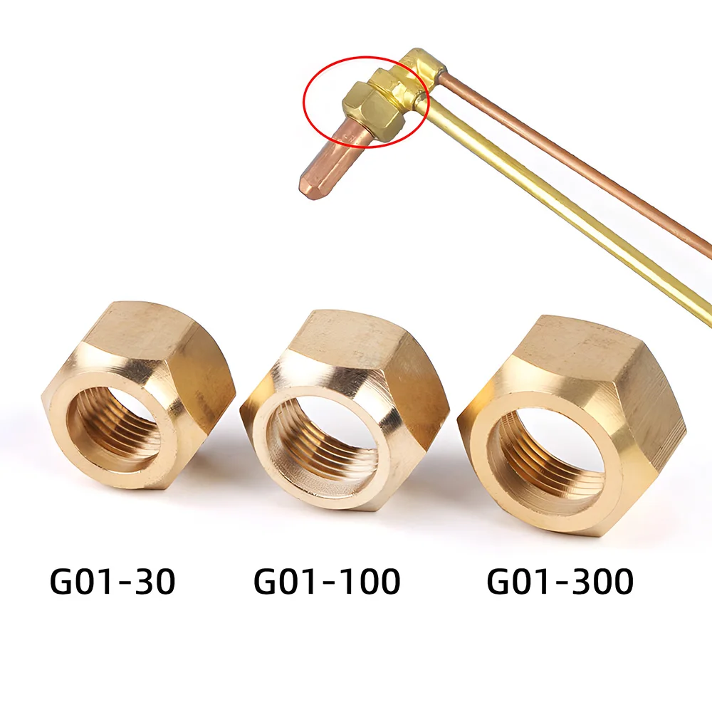 G01-30/100/300 Cutting Torch Nozzle Copper Nut Gas Torch Cutting Nozzle Joint Screw Acetylene Propane Cutter Nozzle Fitting Nuts