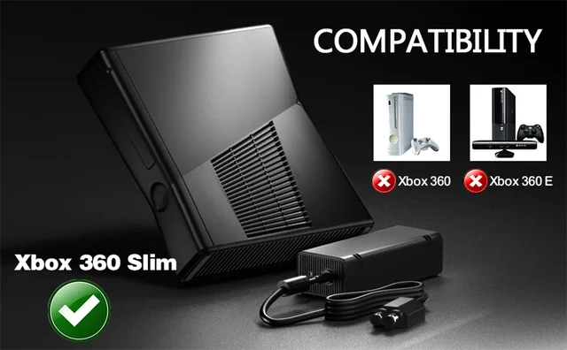 Cavo Per Caricabatterie Microsoft Cavo Di Alimentazione Di Ricambio Per Alimentatore (Brick) Microsoft Xbox 360 - UpBright® Caricabatteria Cavo Alimentazione Xbox - Foto 3