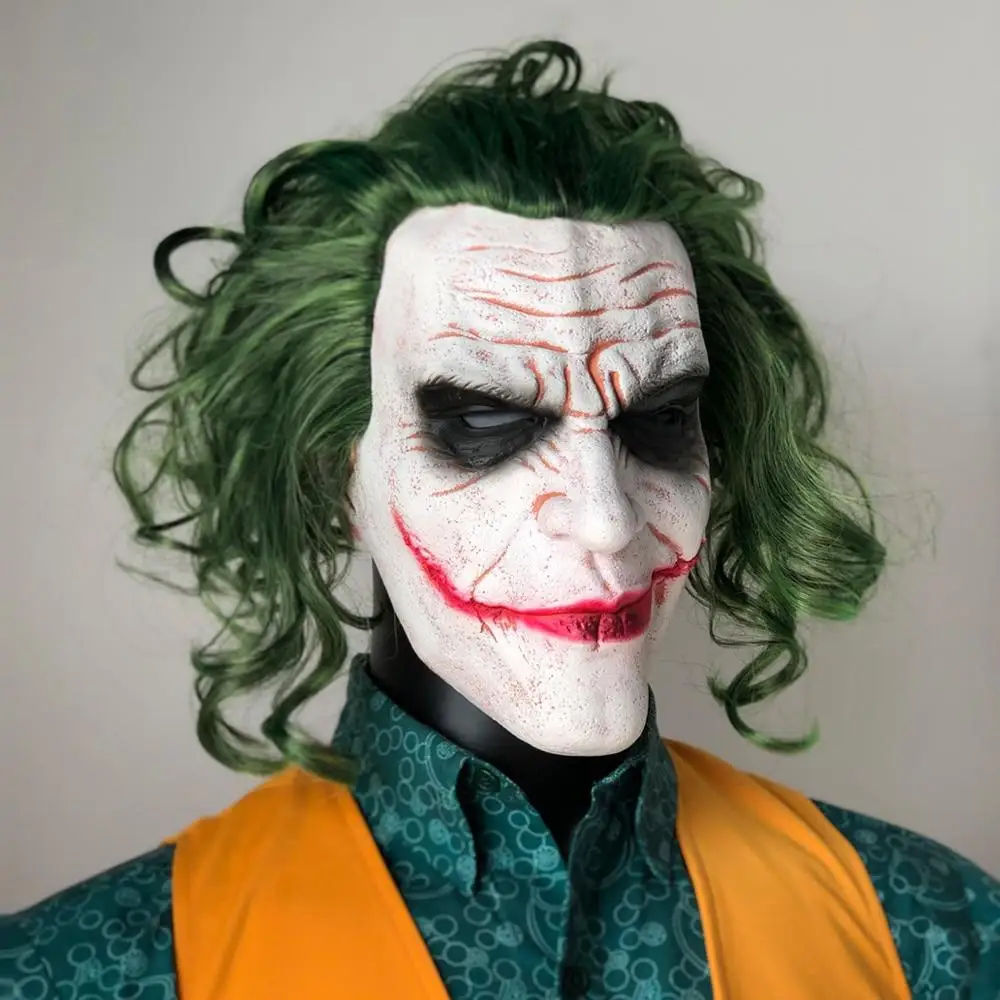 

Horror Joker Mask Cosplay Scary Creepy Clown Latex Helmet Halloween Carnival Dress Up Party Costume Props