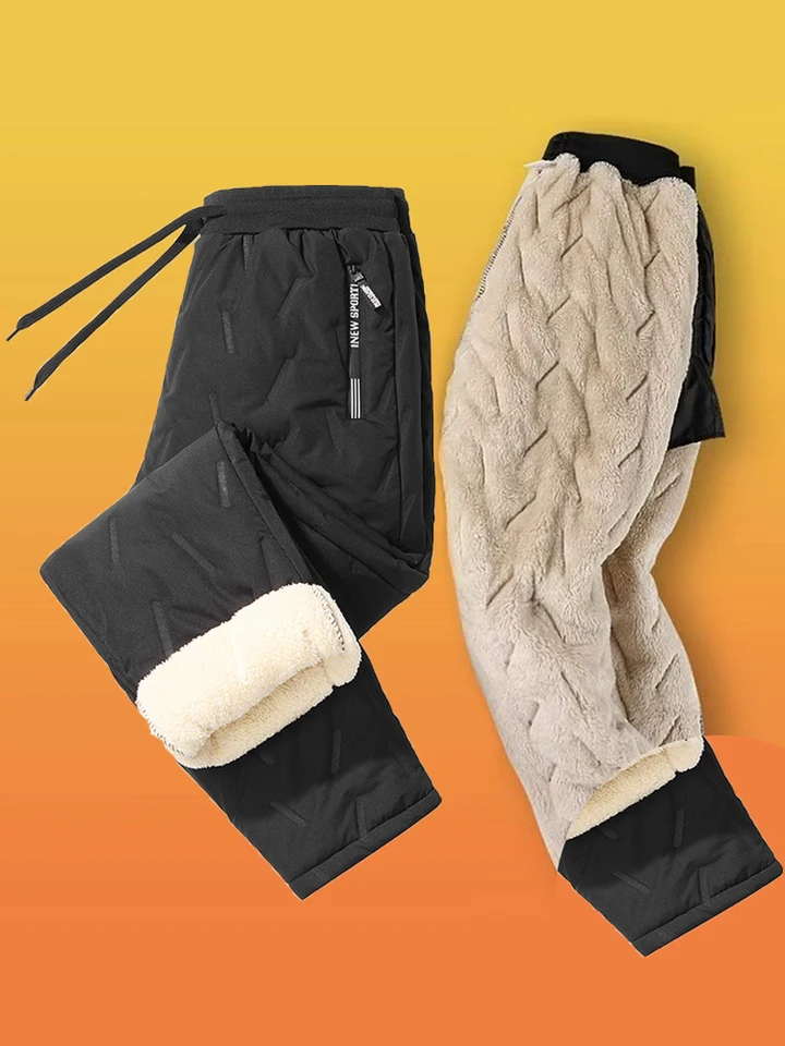 Pantaloni Caldi In Pile Da Uomo Joggers Foderati In Sherpa - Foto 7