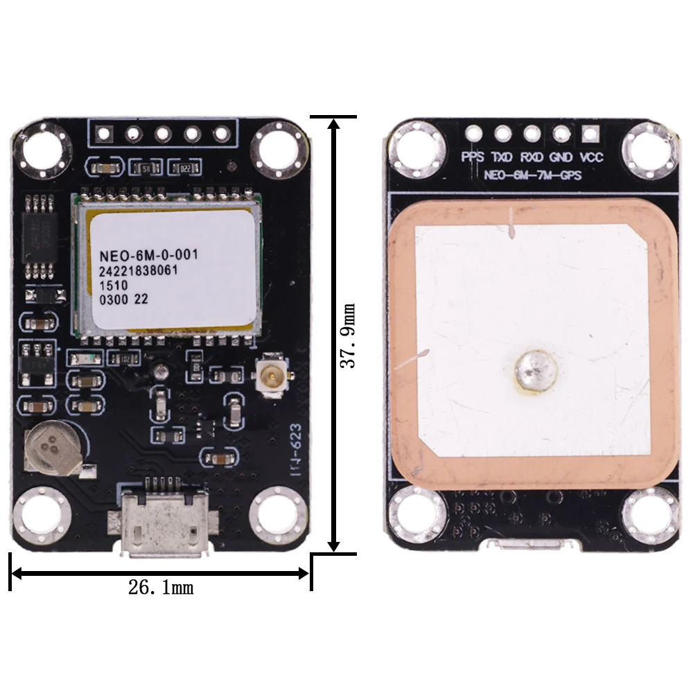 Modulo GPS GPS Neo-6m NEO6MV2 APM2.5 con posizionamento satellitare di navigazione EEPROM 3.3-5.5V Micro USB - immagine 6